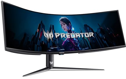 acer Predator Z57 Gaming Monitor 57 Zoll (145 cm Bildschirm) Dual UHD, QD-MiniLED, 120Hz, 1ms(VRB), 2xHDMI 2.1, DP 1.4, USB-C, USB HUB, FreeSync Premium, HDR, Curved, höhenverstellbar, Delta E<1