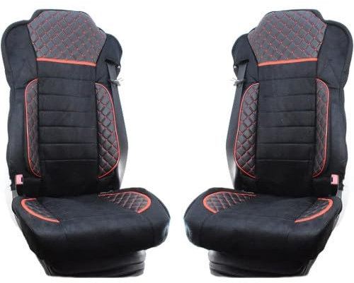 Premium Nero Coprisedili con Eco Pelle e Camoscio per Actros Euro 6 2016+ Camion
