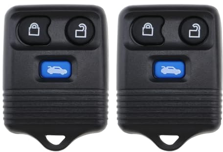 EMSea Lot de 2 télécommandes de clé de voiture à 3 boutons 433 MHz compatibles avec Ford Transit MK6 2000-2006 et Connect Van 2002-2007 Maverick Noir