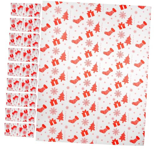 SEWOART 10 Blatt Geschenkpapier Satz Weihnachten Rolle Verpackungspapier Seidenpapier Party Zubehör Bastelprojekte