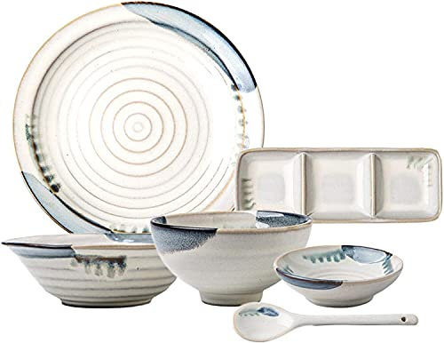 Juegos De Vajilla - Juego De Servicio De Platos De Regalo De Lujo, Juegos De Vajilla De Cerámica, Juego Combinado De Vajilla De Estilo Japonés De 28 Piezas, Juegos De Platos De Carne De Porcelana Y T