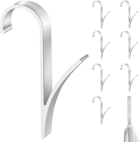 GYHWOFUL 8 ganci per radiatore, in alluminio spaziale, impermeabili e durevoli, portasciugamani per radiatore, scaldasalviette, ganci per radiatori, ganci per termosifoni, ganci multiuso per il bagno