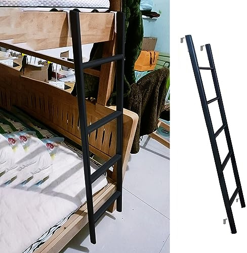 Scaletta di ricambio regolabile per letto a castello, nera, per casa, dormitorio, camper, mansarda, robusta e facile da installare, design salvaspazio