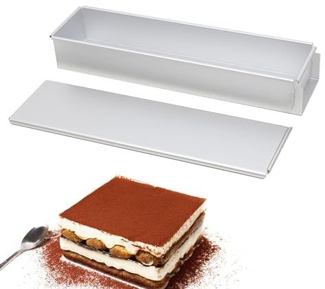 Tortiera rettangolare | Stampo per mousse in alluminio con coperchio | Teglia per pane, stampo per mousse rimovibile, teglia rettangolare per cheesecake, antiaderente per tiramisù, cheesecake, torta,