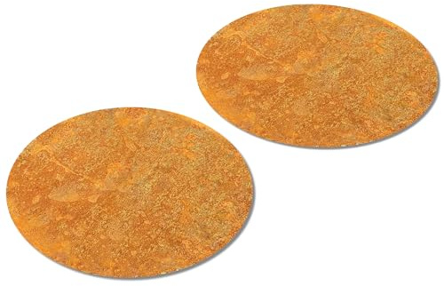 Trittplatte, Wegplatte Garten Rund Ø 50 cm Cortenstahl Gehwegplatte für Rasen flach (2)