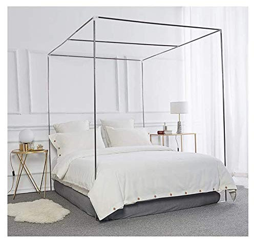 Zanzariera in acciaio inox per letto singolo/matrimoniale/king/super king facile montaggio fai da te per il tuo materasso, durevole ed elegante, protegge da zanzare e insetti