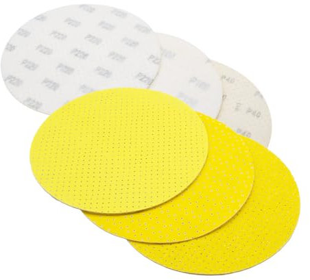 25Pcs 225mm Sanding Discs, 9 Round Loop Grip Sanding Pads Drylining Sanding Discs Orbital Sander Discs Hook and Loop 125mm Sanding Pads 120 Grits Hook and Loop Sandpaper Discs