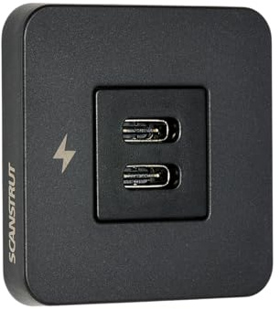 Scanstrut ROKK Tile Chargeur USB – IPX6 étanche double USB-A et USB-C tuile de charge rapide | Solution d'alimentation 12/24 V pour bateaux, camping-cars et véhicules tout-terrain