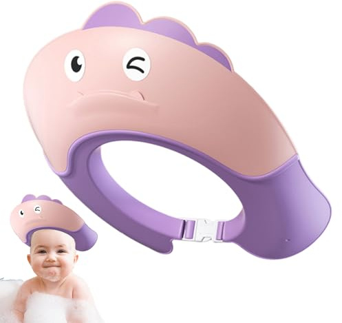 Nixiara Småbarn duschmössa, baby shower hatt | Justerbar dinosaurie form duschskärm, huvudörat schampokapslar för 6 månader och uppåt,