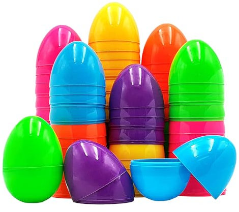 Vgvgaj 50 Stück Befüllbare Eier Ostern Ostereier Leer Befüllbare Ostereier Zufällige Farbe Ostereier Spielzeug Muschelspielzeug PVC Für Ostereier Festival Jagd
