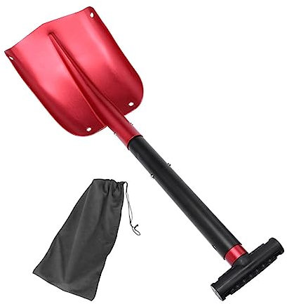 Hemobllo Pala da neve pieghevole per esterni, rimovibile e grande, impugnatura ergonomica antiscivolo per campeggio, auto e inserti invernali