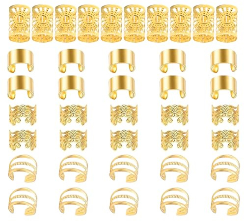 Metal Dreadlock Accessoire Mode Gold Finish Komfortable Musikfestival Haarperlen Für Musikfestivals Und Partys