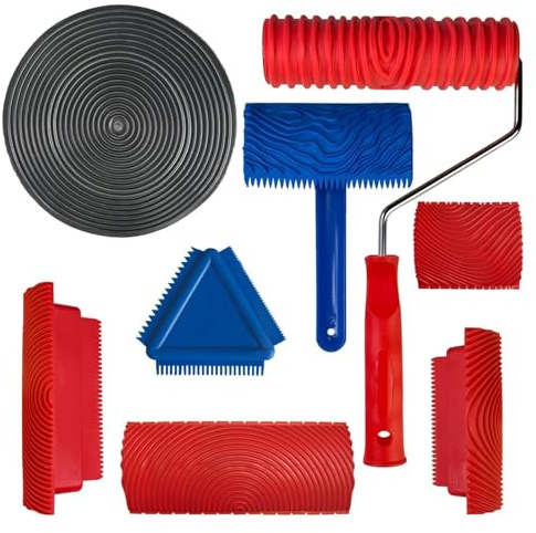 Holzkornwerkzeuge für Farbe - Holzkornwerkzeuge, Holzkornwerkzeuge 8 Stück/Set - Weiche Gummiholz ​​-Tech - Stuckwalze, Sandkornwerkzeug - Holz - Lackierrolle für Wände, Fußböden und Möbel klare Textu