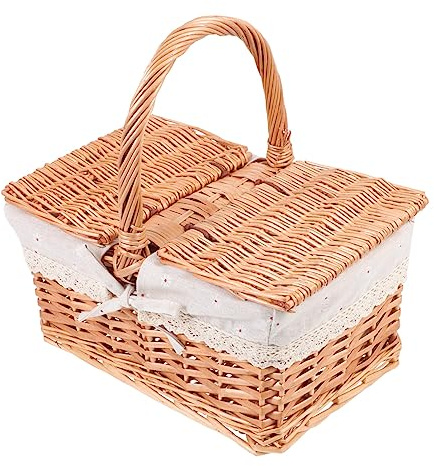 BAZEITFLOW 1 Cestino Portaoggetti Multifunzionale Rattan con e capacità per Organizzazione e Decorazione Ristoranti e Picnic