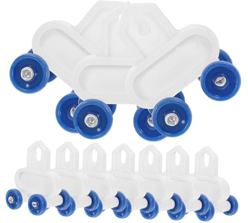 Hemobllo Corredores De Cortina Mini De Plástico 4 Ruedas para Riel Doble Curvado, Poleas Silenciosas y Deslizantes para Repuesto, 20 Piezas, Uso Estores y Ventanas