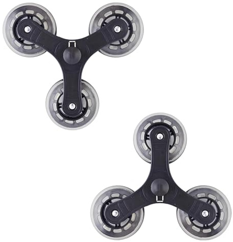 2 Ruote di Ricambio per Carrello, Ruote per Carrello Spesa, Ruote Carrellino Scale, Ruote Antiscivolo Ruota Triangolare per Salire Le Scale per Arrampicata su Scale, 22 x 22 x 4,5 cm