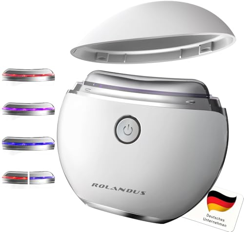 EMS Gua Sha,Rolandus® Gesichtsmassagegerät Gua Sha Elektrisch mit Vibration & Wärme Gesichtsformungswerkzeug mit Rot,Blau,Grün&Buntfarbigslicht Face Massager Für Gesicht Anti Falten Anti Aging