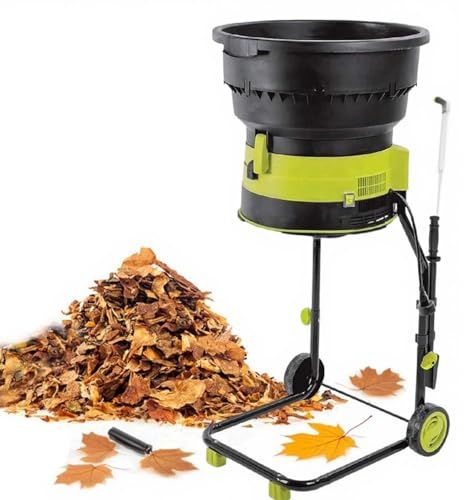 CUTANGELAR Komposthäcksler, blattloser Laubhäcksler mit Rädern, 2500 W elektrischer Häcksler für die Gartenreinigung, 8000 U/min, einstellbare Kompoststruktur(40mxpowercord)