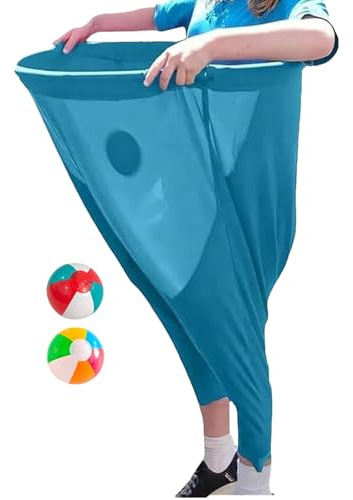 Genérico Sacos De Patata para Carreras Infantiles - Juegos De Relevos para Jardín - Conjunto De Pantalones Elásticos Gigantes con 2 Pelotas Saltarinas para Fiestas Reuniones Escuela Picnic Parque