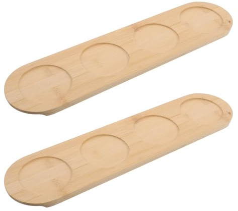 Gadpiparty 2 bandejas de Madera para Vasos de Whisky - Soporte de Madera para 4 Vasos de Whisky, Vino, Cerveza y cócteles. Bandeja con Posavasos para Bares, Fiestas y Karaoke.