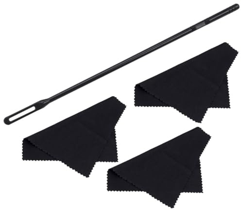 Healifty Juego de Limpieza para Flauta y Clarinete Varilla y 3 Paños de Tela, Kit Portátil para Limpiar Instrumentos de Viento y Madera, Accesorio Esencial para Cuidado Interior de Flautas