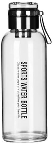 Uanqfegy Botella de agua de vidrio de 2000 ml con infusor de té y tapa doble a prueba de fugas - Botella de agua de vidrio para viajes, deportes, uso al aire libre