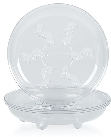 Idyllize 5 Pieces of 10 inch Clear Thick Plastic Heavy Duty Sturdy Plant Saucer Drip Trays for pots (10)