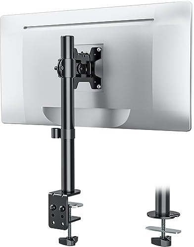 WALI Monitorhalterung für 27 Zoll Bildschirme,Tischmontage mit Höhenverstellung,Neigung,Schwenkung und Drehung,10 kg Tragkraft,Kompatibel mit VESA 75 x 75 mm & 100 x 100 mm,Schwarz