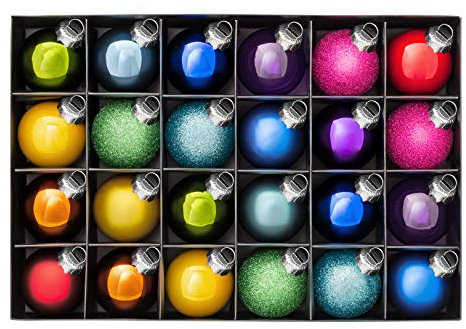 WeRChristmas Glass Baubles, Multi-Coloured, 24-Piece
