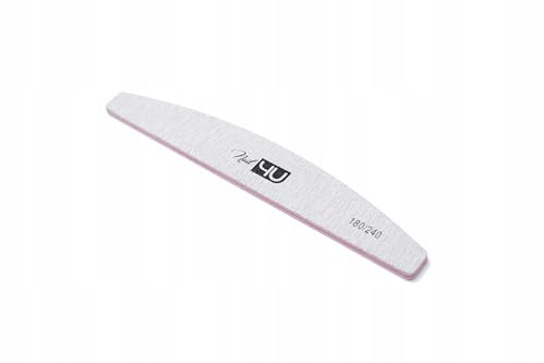 Nail Files Half Moon Professional Emery Boards for False Nails Acrylic Gel Tips Manicure Tools Double Sided Nail File 180/240 Grit by Nail4U Pack of 25