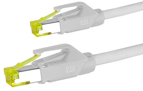 AIXONTEC 12 m CAT 7 Ethernet LAN Kabel 10 Gigabit RJ45 Profi Netzwerkkabel Grau Weiß RJ 45 Hirose TM31 Netzwerkstecker Patchkabel kompatibel CAT.5e CAT.6 A CAT 7 Kat 8 Kabel Router PC Switch PS5
