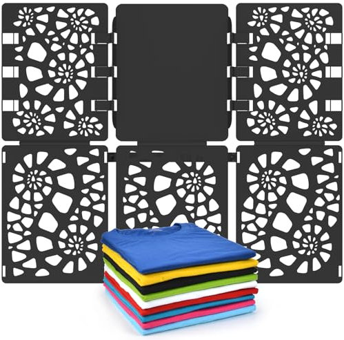 BoxLegend Faltbrett Für Kleidung V1-Plus T Shirt Faltbrett Kinder und Erwachsen Faltbrett Falthilfe für Wäsche Kleidung Wäschefalter Wäsche Faltbrett Verstelltbar Hemdenfalter Schwarz