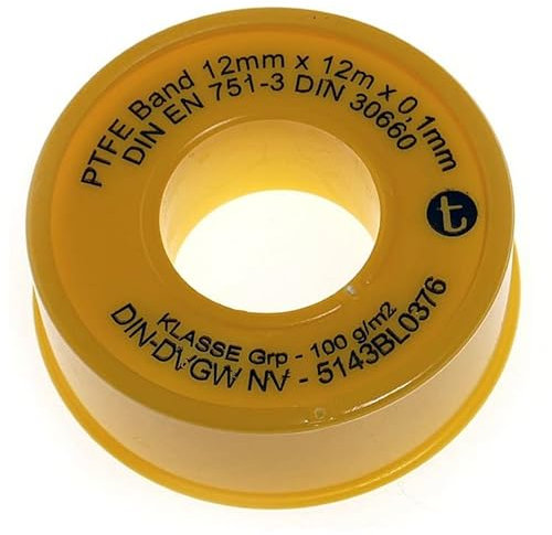 Gewindedichtband GDB 2 (1 Stück), PTFE Teflonband 12 m x 12 mm x 0,1 mm DVGW GRp
