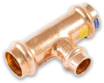 Sanpro Pressfitting T-Stück Mittelabgang reduziert, Größe V 22 - Abgang V 12 - V 22 (Kupfer Gas Wasser Trinkwasser Heizung Sanitär Fittings Fitting Kupferleitung)