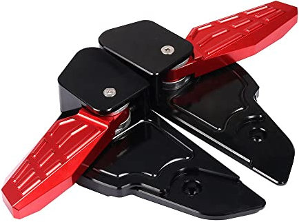 Fußrasten Motorrad Fußrasten Hinteren Beifahrer Für Vespa Für Primavera Für Sprint 150 2013-2020 Faltbare Trittstufen Verlängerung Fußpedaladapter Moto Cross Fußrasten (Color : Rot)