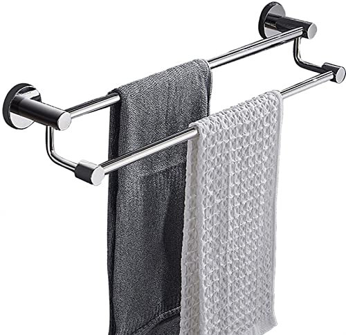 AYVADA Handtuchstange, Edelstahl, doppelter Handtuchhalter, Wandmontage, Handtuchstange, lang, 80 cm, 90 cm, 100 cm, 110 cm, 120 cm, Handtuchhalter, poliertes Finish (Größe: 120 cm)