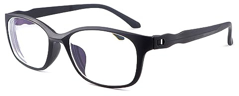 YIMI Nearsighted Distance Glasses Anti Blue Light Short Sighted Eyewear Negative Power Retro Myopia Glasses for Men and Women(Black, -1.25, multiplier_x)