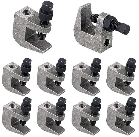 NIDAYE Top Beam Clamps, UNC 1/2 Iron Safety Rod Beam Clamp, 3/4 Jaw Opening, Beam Wall Ceiling Mount Vertical Piping Support-Clamp for Copper, PVC Tubing, 10 Packs