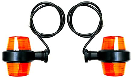 MelTruck 2x LED Blinker Blinkleuchte Blinkerleuchte E9 IP68 SET für LKW Anhänger Busse old school/neon (orange - old school - kurze ausleger)