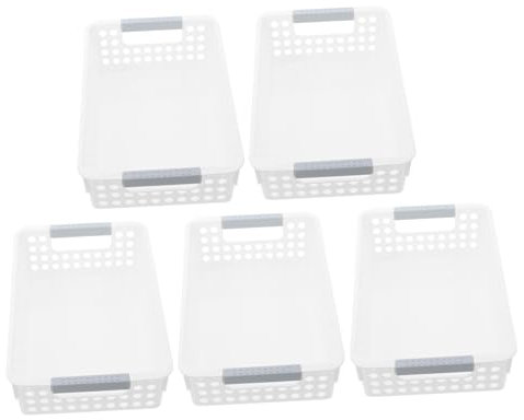 MAGICLULU 5stücke Kunststoff Hohl Lagerung Körbe Für Hause Büro Schreibtisch Aufbewahrungsboxen Als Kleinteilebehälter Robust Und Langlebig Für Küchenschränke Schlafzimmer Badezimmer