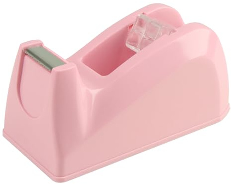 SHOIKOM Desktop Office Tape Dispenser – Cute Tape Dispenser for Office, Home&School, Perfect Companion for Desk, Featuring Antiskid Base Design - Macaron Pink
