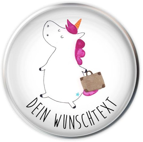 Mr. & Mrs. Panda Stöpsel Waschbecken Einhorn Koffer - Personalisierte Geschenke, Einhörner, Personalisierung, Reise, Abenteuer, Abfluss Stopfen, Unicorn, Selbst Gestalten, Wunschtext