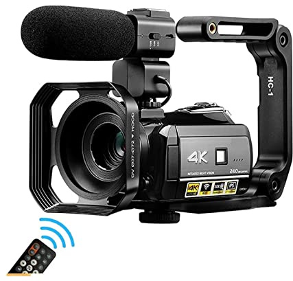 Registratore per videocamera per video vlogging Videocamere for visione notturna 4K Videocamere professionali Zoom digitale Vlog Telecamere for blog per principianti e dilettanti