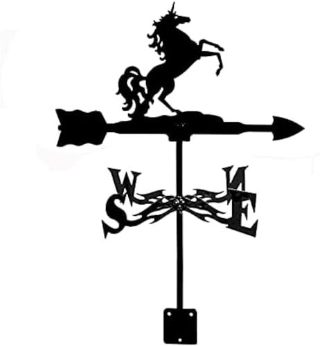 Fischer-Dalmatiner-Jäger-Wetterfahne, Wetterfahne, hohler Windrichtungsanzeiger, professionelle Messung mit Montagehalterung, korrosionsbeständig, mythisches Pferd
