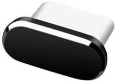 FPC USB-C Port Metal Charging Dock Anti Dust Protection Cover Plug Cap USB TYPE-C, Compatible with iPhone 17 | 16 | 15 | Pro | Plus | Pro Max (Black)