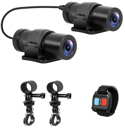 VSYSTO Helmet Cameras with Dual Cameras for Bike Motorcycle, WiFi HD 1080P Front and Rear Camera, Portable Starlight Night Vision Waterproof Action Camera Helmet Dash Cam, Loop Recording, G-Sensor
