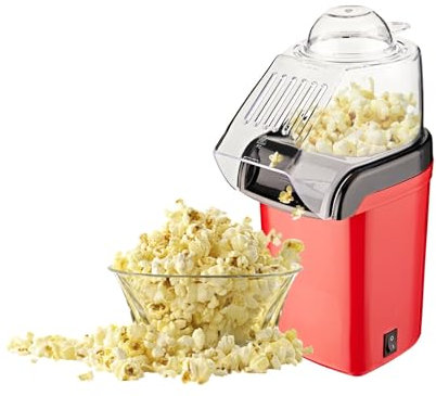 hxoity Hot Air Popcorn Popper for Home Electric Popcorn Maker Machine 3 Min Fast Popping BPA and PVC Free Popcorn Bowl No Oil Healthy Snack for Kids Adults, Home, Party and Gift