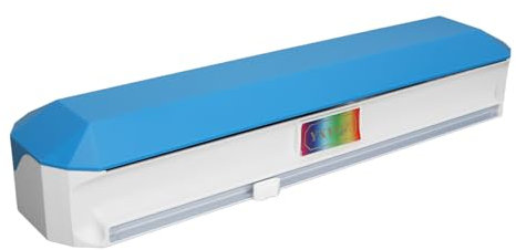 Distributeur de boîte de rangement de film plastique rechargeable, distributeur de papier d'aluminium en étain avec coupeur, coupe-film alimentaire robuste, distributeur de film (Large)
