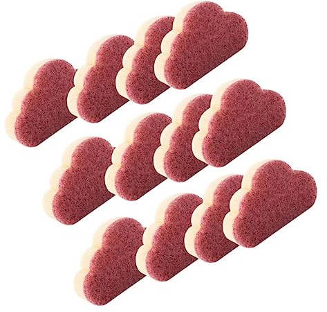Cloud Shaped Kitchen Cleaning Sponge 12 Pack Dual-Sided Scrubber | Mugs and Glass Bowls, Sink Care or Appliance Wipe-Downs, Gentle Non-Stick Surface, Less Detergent Daily