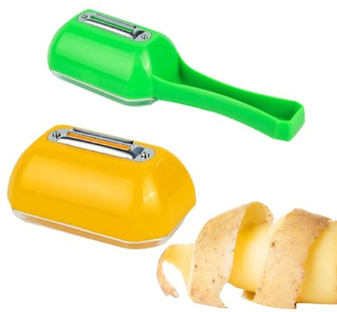 Pelapatate con contenitore, pelapatate verdure con contenitore | Pelapatate carote manuale - Set di 2 pelapatate di mais, pelapatate frutta e verdura, pelapatate per cetrioli da cucina per patate,